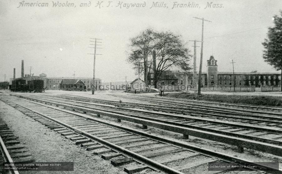 Postcard: American Woolen, and H. J. Hayward Mills, Franklin, Massachusetts